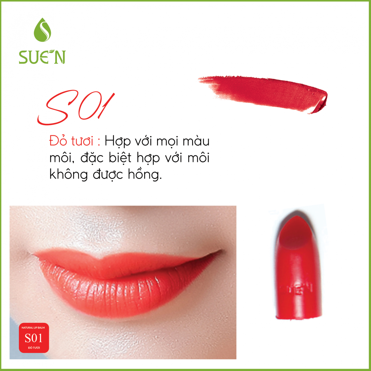 Son trang điểm S01 - Đỏ tươi
